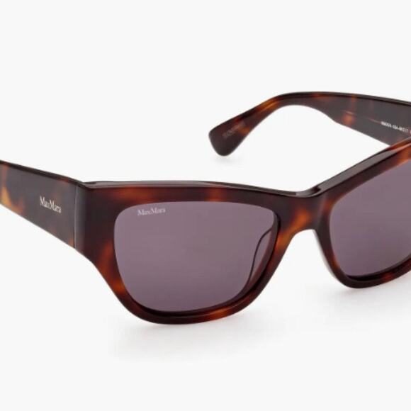 Max Mara 56mm Geometric Sunglasses Havana Smoke - Picture 5 of 12